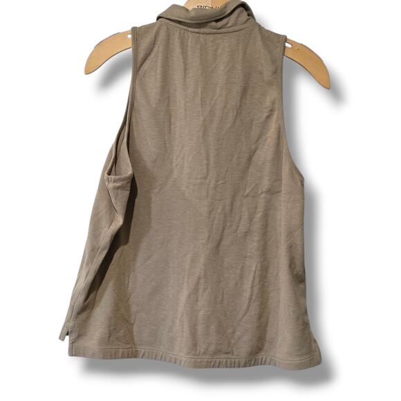 Banana Republic Women’s Brown Sleeveless Polo Top Large Cotton Spandex - Picture 2 of 7